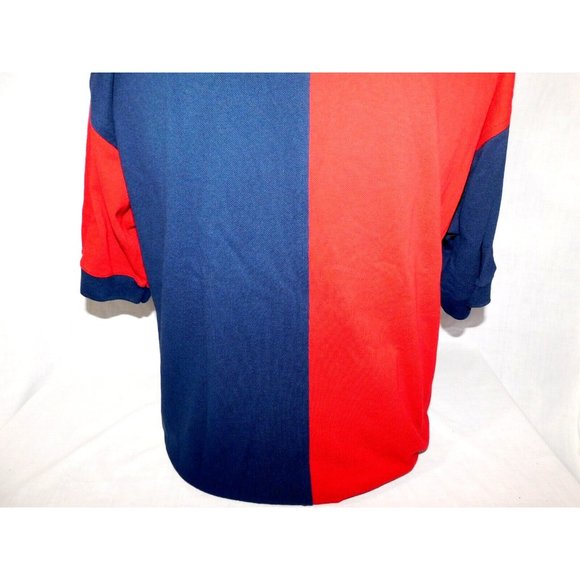 VTG Crable Sportswear Red Blue MLB Atlanta Braves Color Block Polo Shirt Men L - Picture 11 of 11